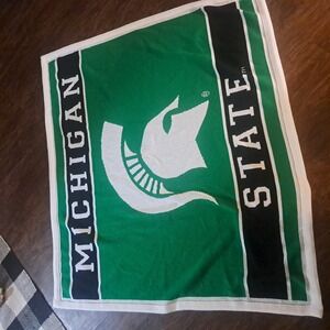 Michigan State MSU David Smith Co Blanket Throw Vintage 62" X 56" Made in USA